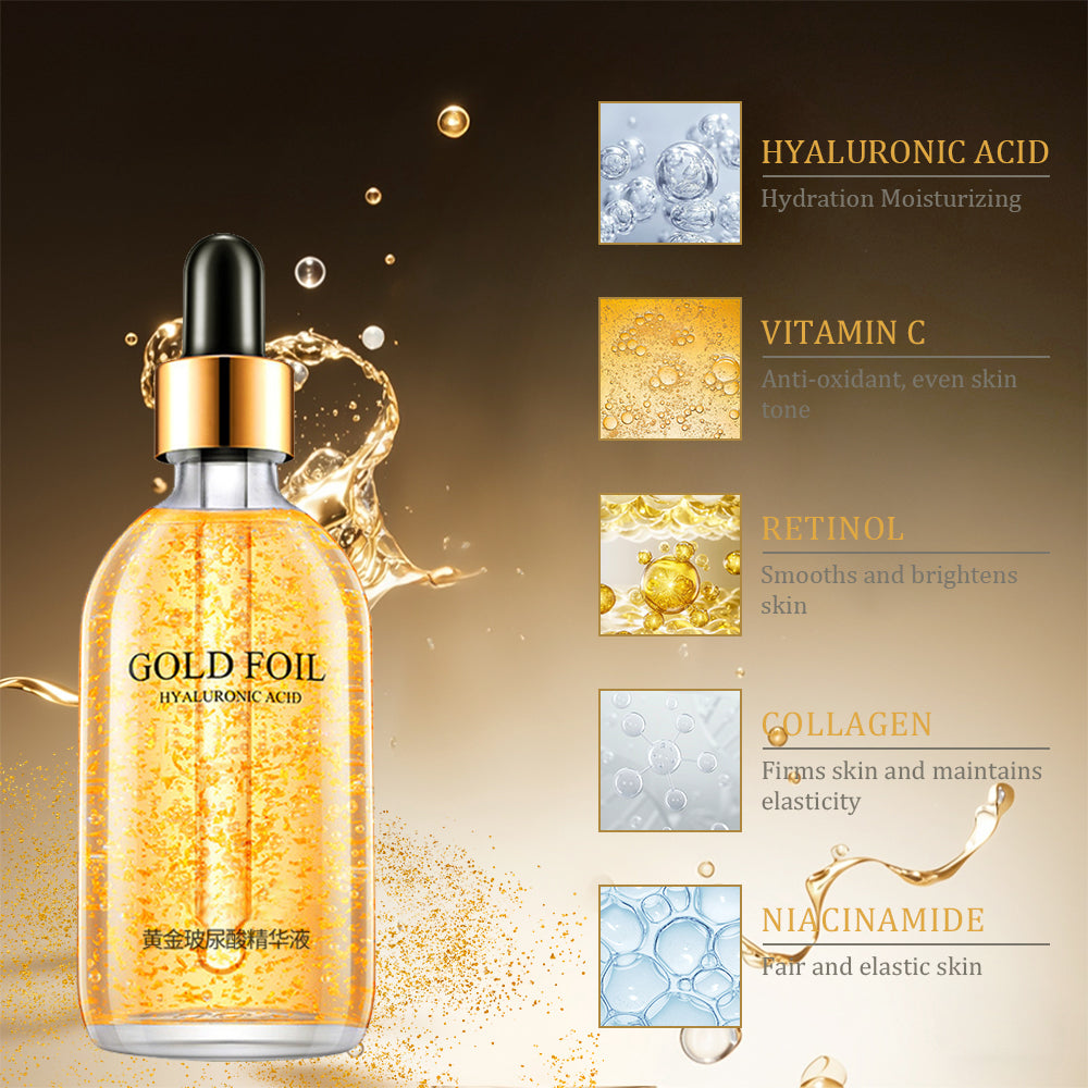 24K Gold Face Serum Anti Aging Whitening Facial Lefting Hyaluronic Acid