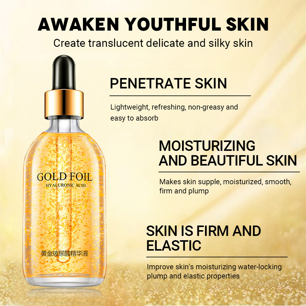 24K Gold Face Serum Anti Aging Whitening Facial Lefting Hyaluronic Acid