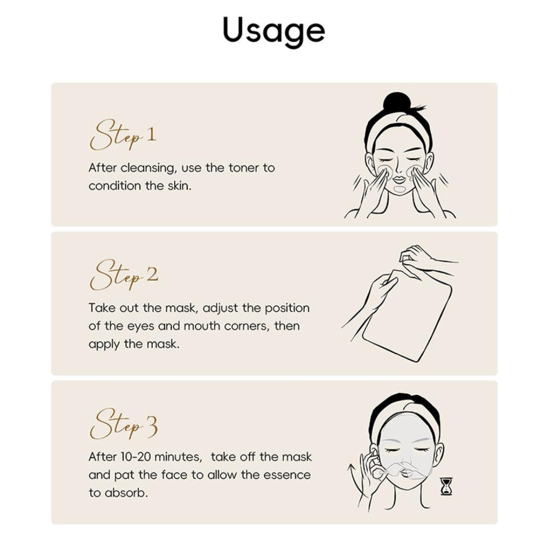 5 PCS Korea Snail Collagen Essence Facial Sheet Mask