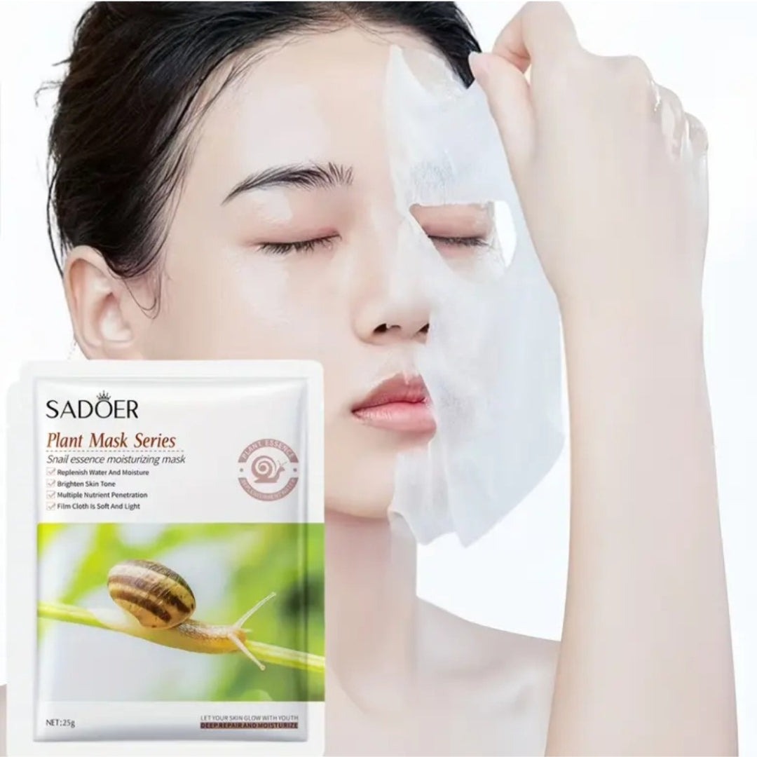 5 PCS Snail Essence Moisturizing Facial Sheet Mask