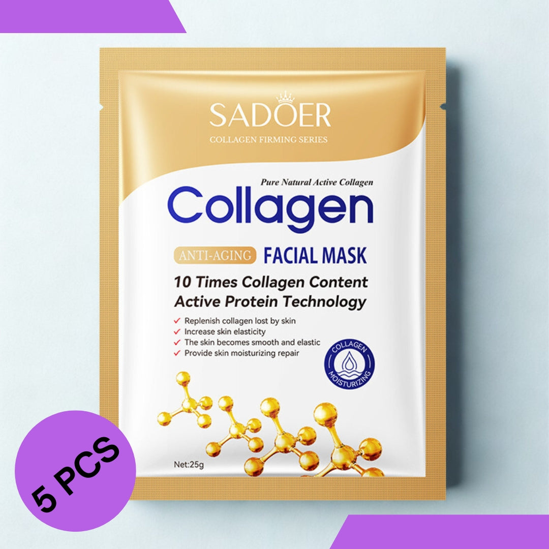 5 PCS Collagen Anti-Aging Facial Sheet Mask