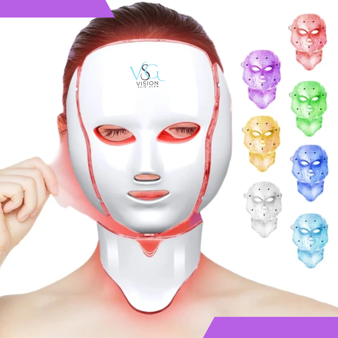 Facial 7 Color LED Mask With Neck For Skin Care