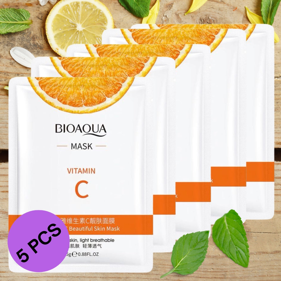 5 PCS Vitamin C Beautiful Facial Sheet Mask