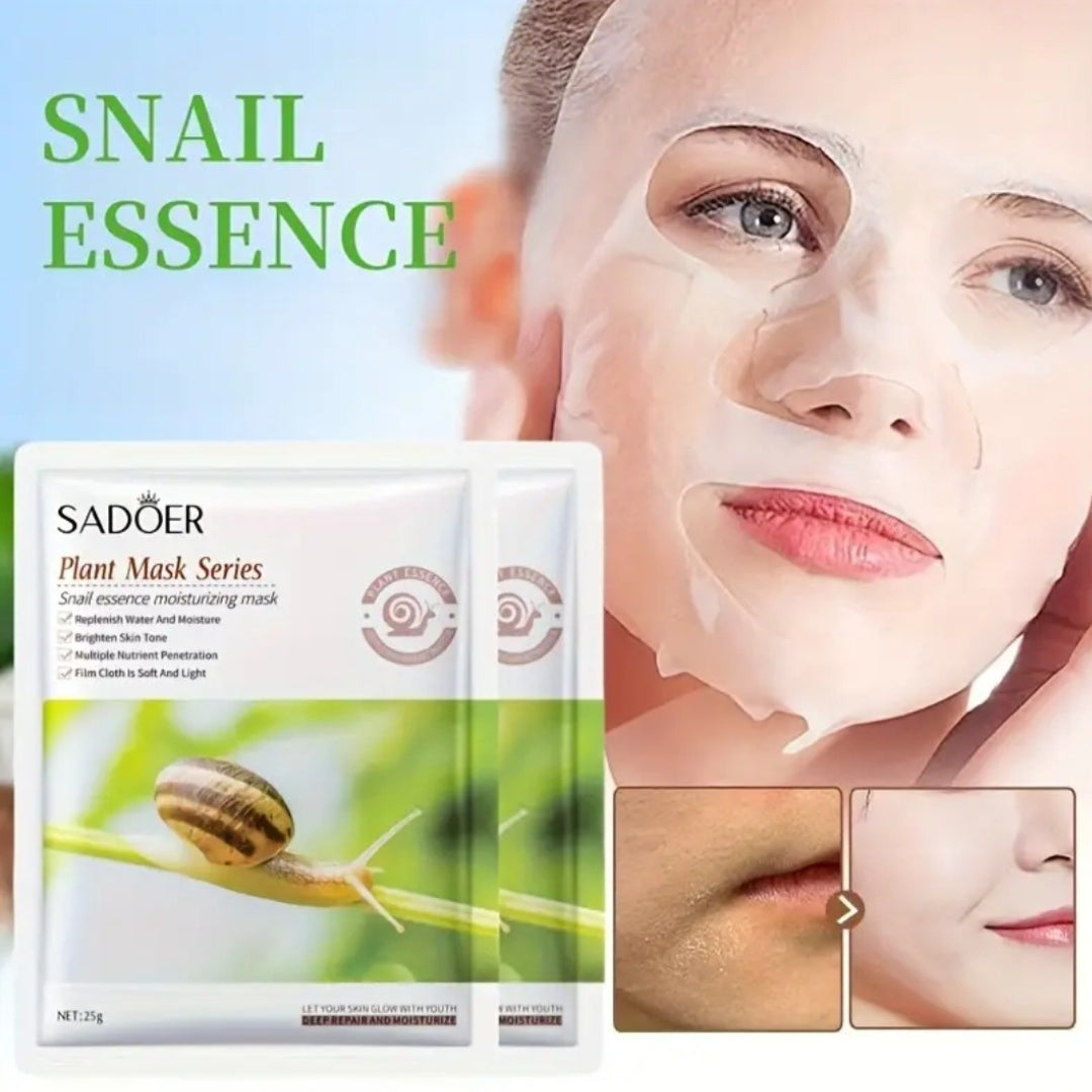 5 PCS Snail Essence Moisturizing Facial Sheet Mask