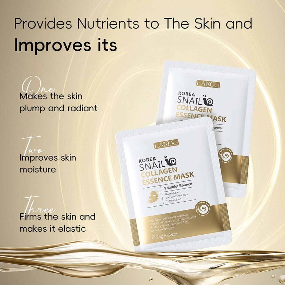 5 PCS Korea Snail Collagen Essence Facial Sheet Mask