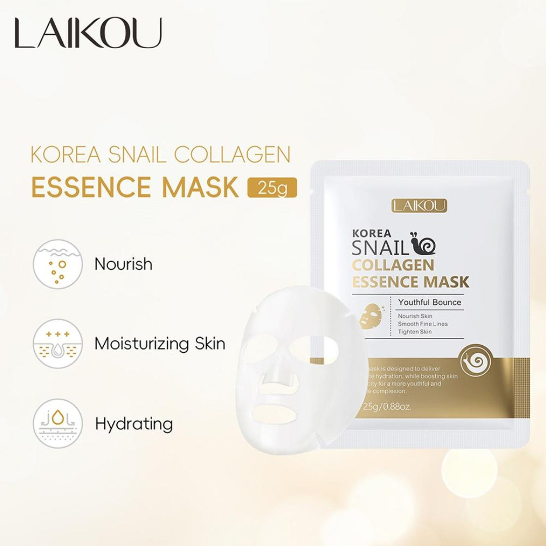 5 PCS Korea Snail Collagen Essence Facial Sheet Mask