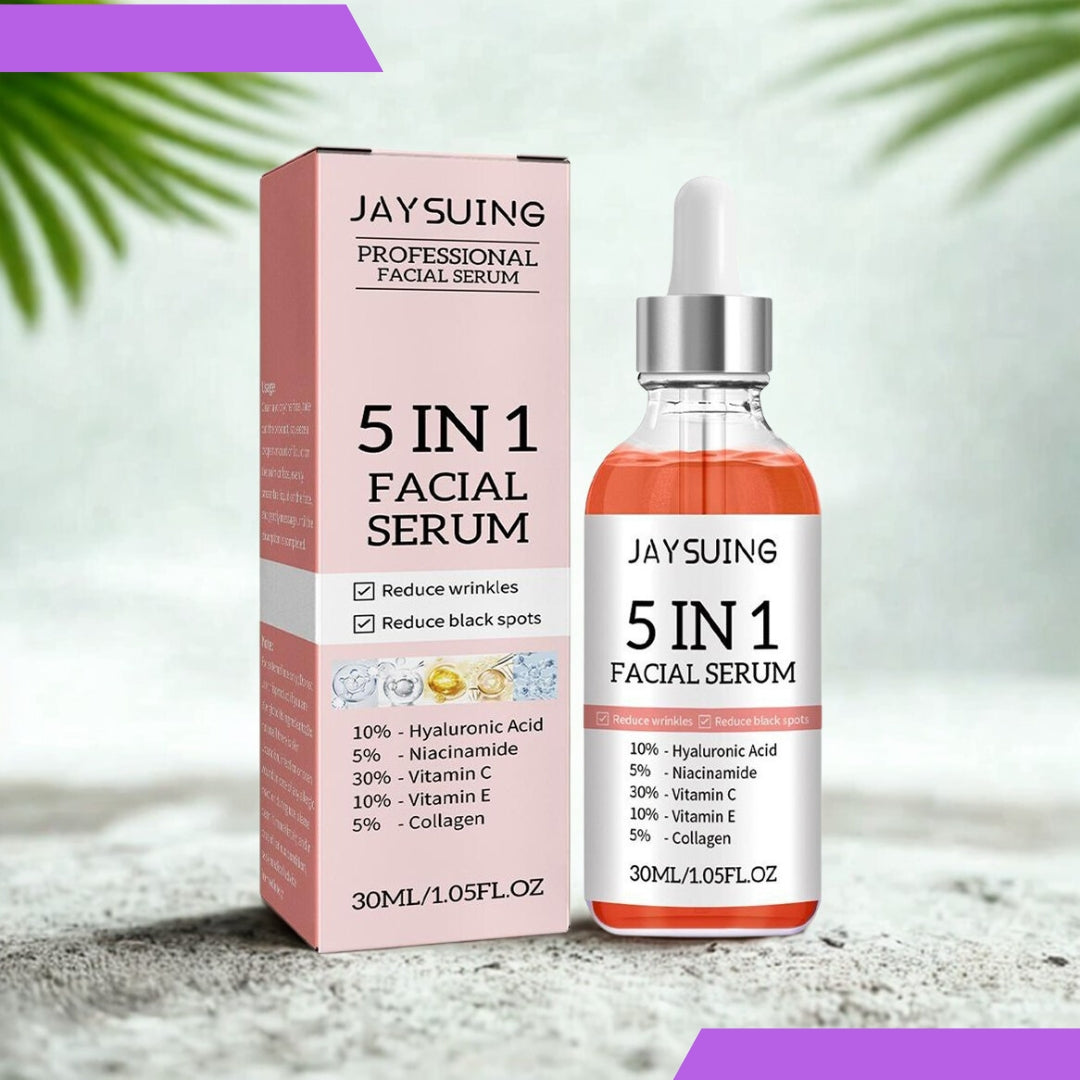 5 IN 1 Face Serum Hyaluronic Acid, Vitamin C, Vitamin E, Collagen, Niacinamide